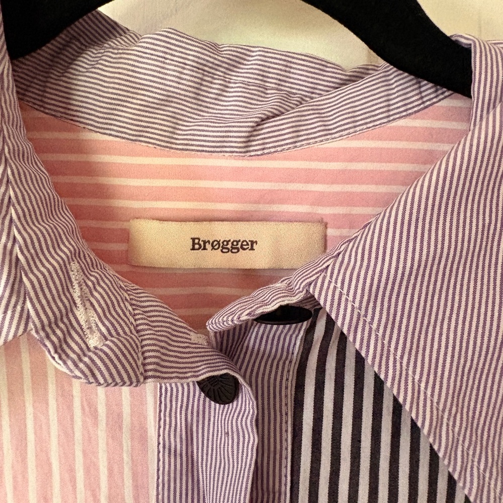 Funky Brogger Striped Patchwork Button-Up Dress - image 4